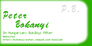 peter bokanyi business card